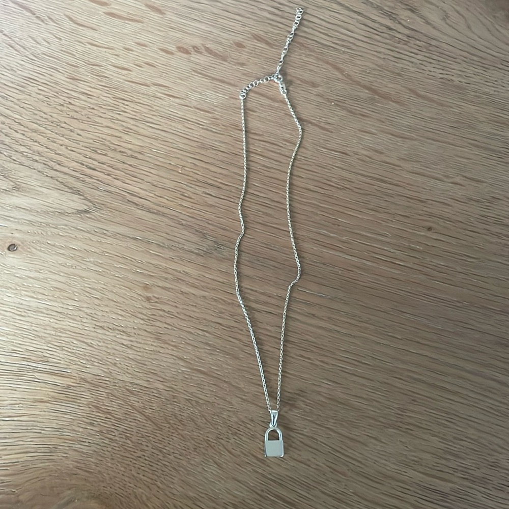 Gold plated lock necklace